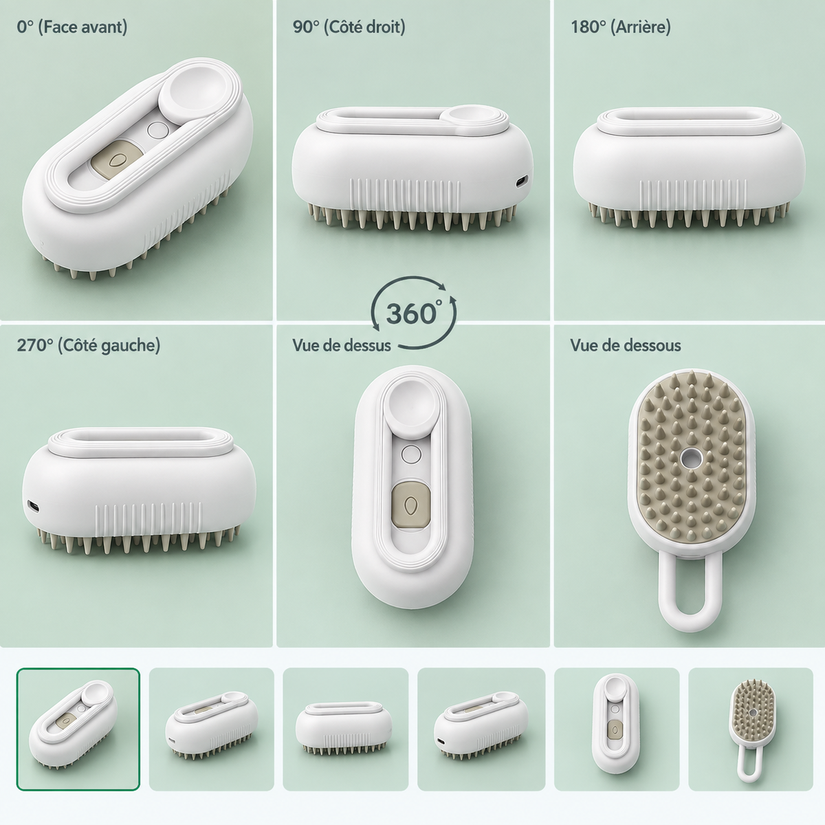 Brosse à Vapeur 3-en-1 pour Chiens & Chats | Anti-Poils Volants